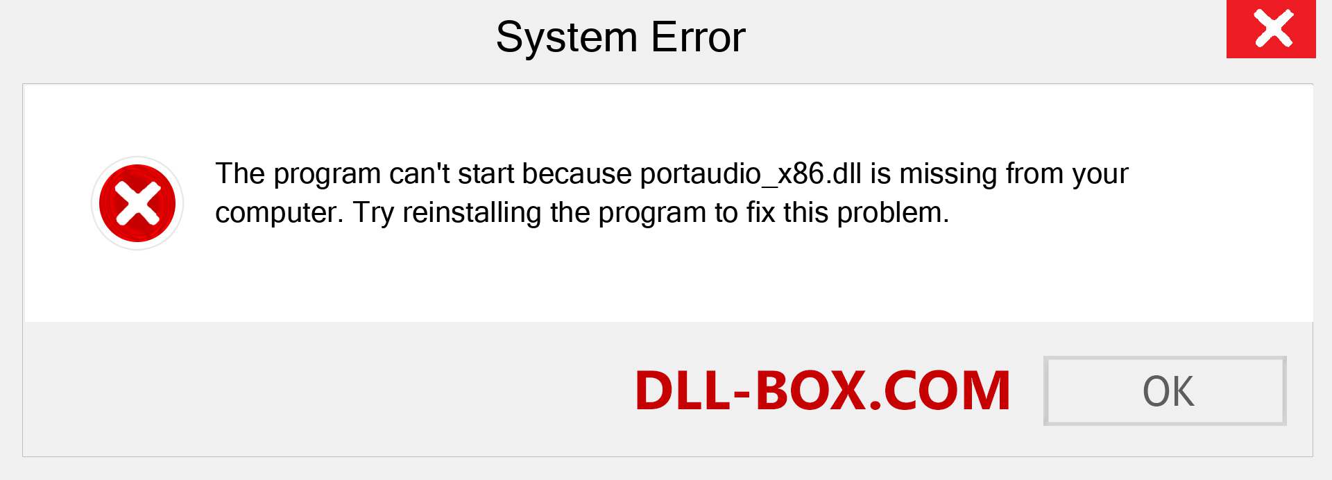  portaudio_x86.dll file is missing?. Download for Windows 7, 8, 10 - Fix  portaudio_x86 dll Missing Error on Windows, photos, images